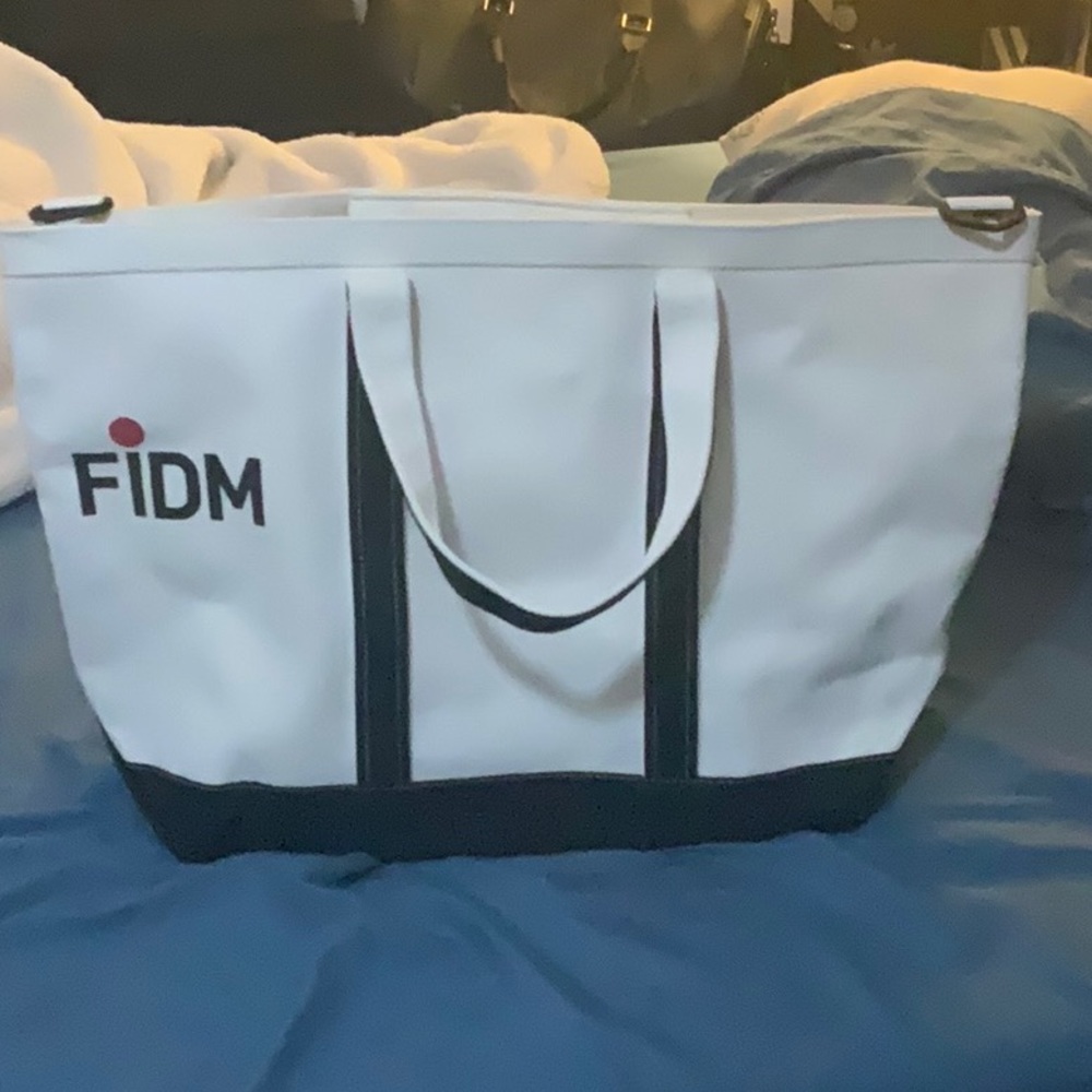 Brand new white FIDM fashion design school tote bag. Large tote bag.